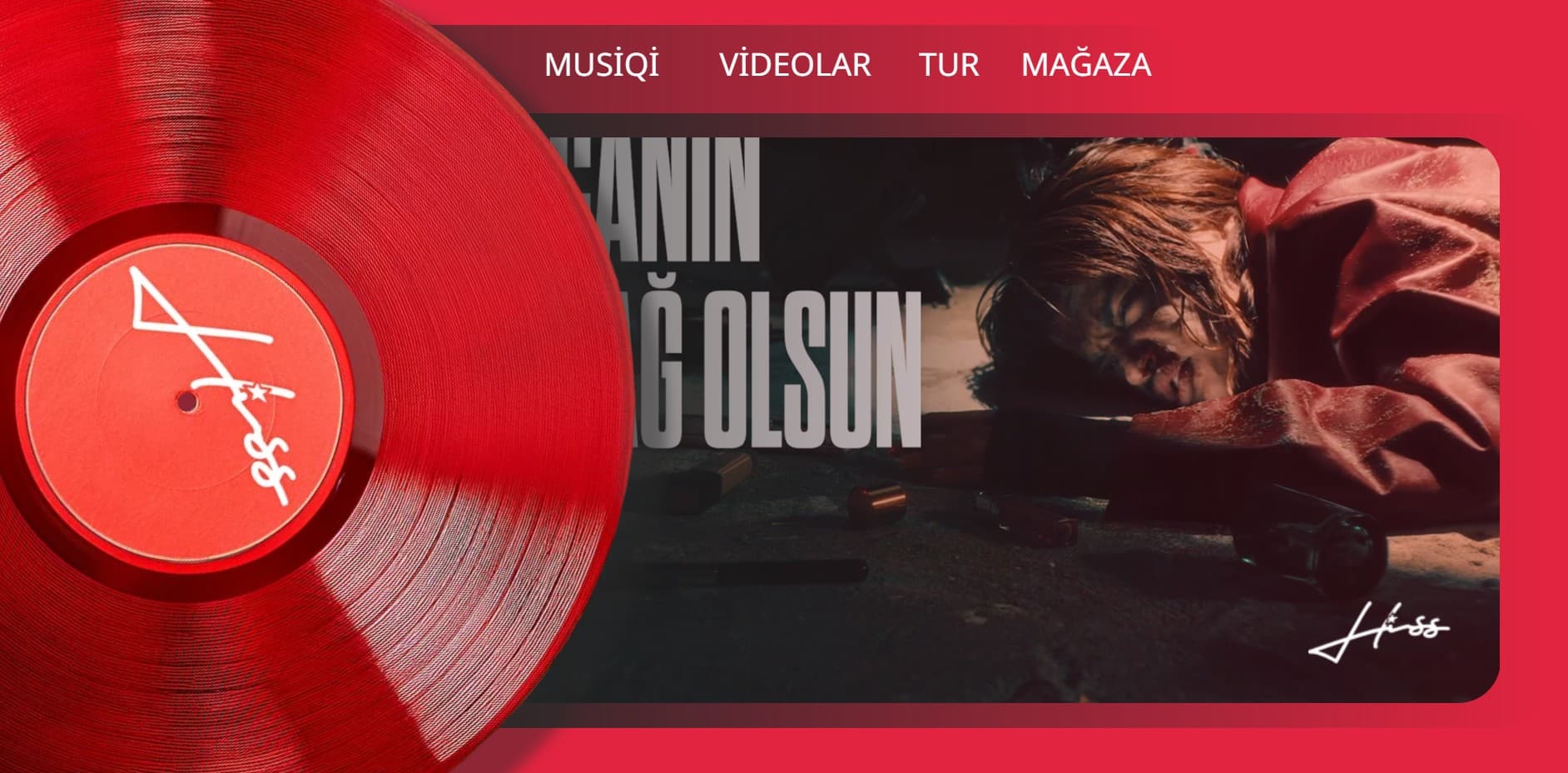 Концепт главной страницы для певицы с акцентом на визуальный образ и музыку