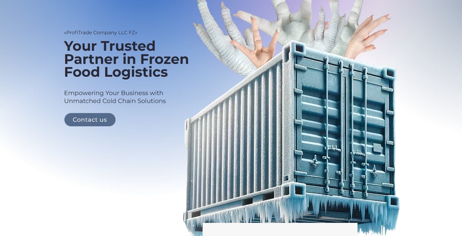 Лендинг для логистической компании из ОАЭ — заморозка, доставка, надёжность